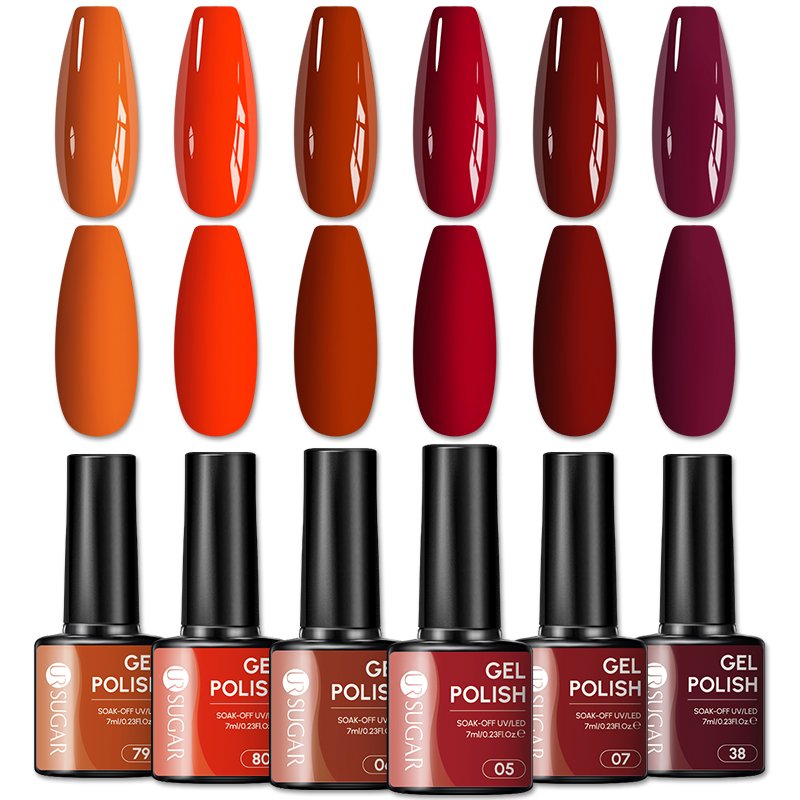 Nail Art Orange - UR SUGAR 1/6pcs Pumpkin Orange Red