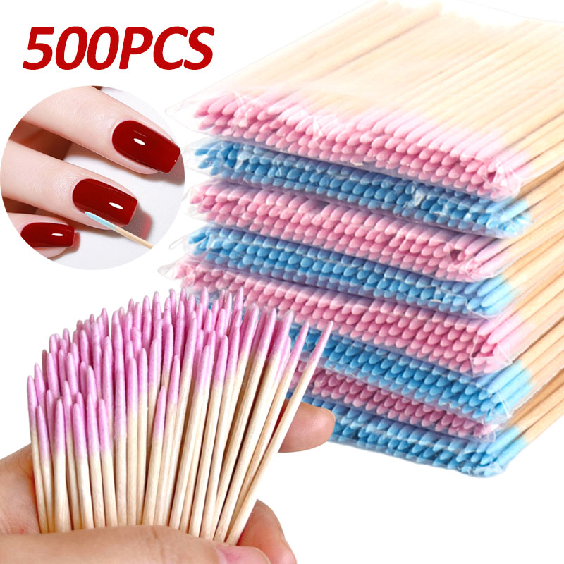 Nail Art Orange - 500-100pcs Pink Double Head Nail Art
