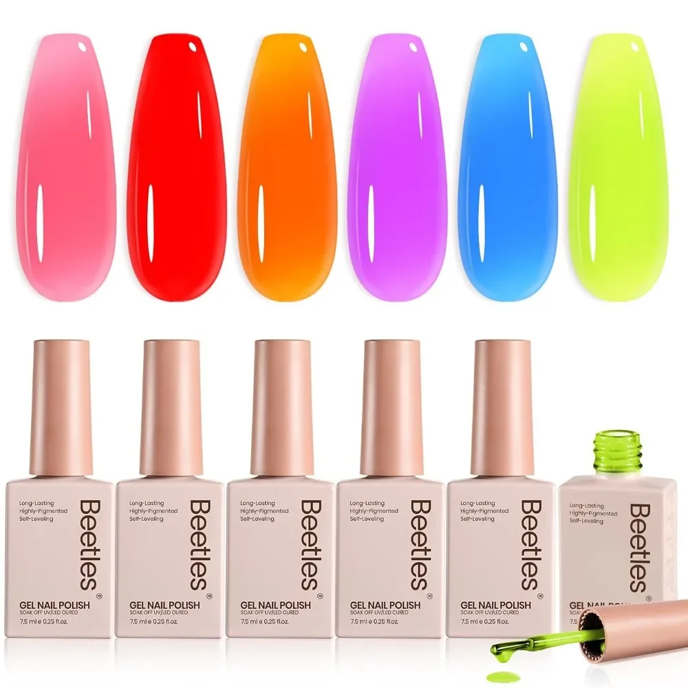 Neon Gel Nail Polish Set of 6  - đánh giá và giá Nail Art Orange