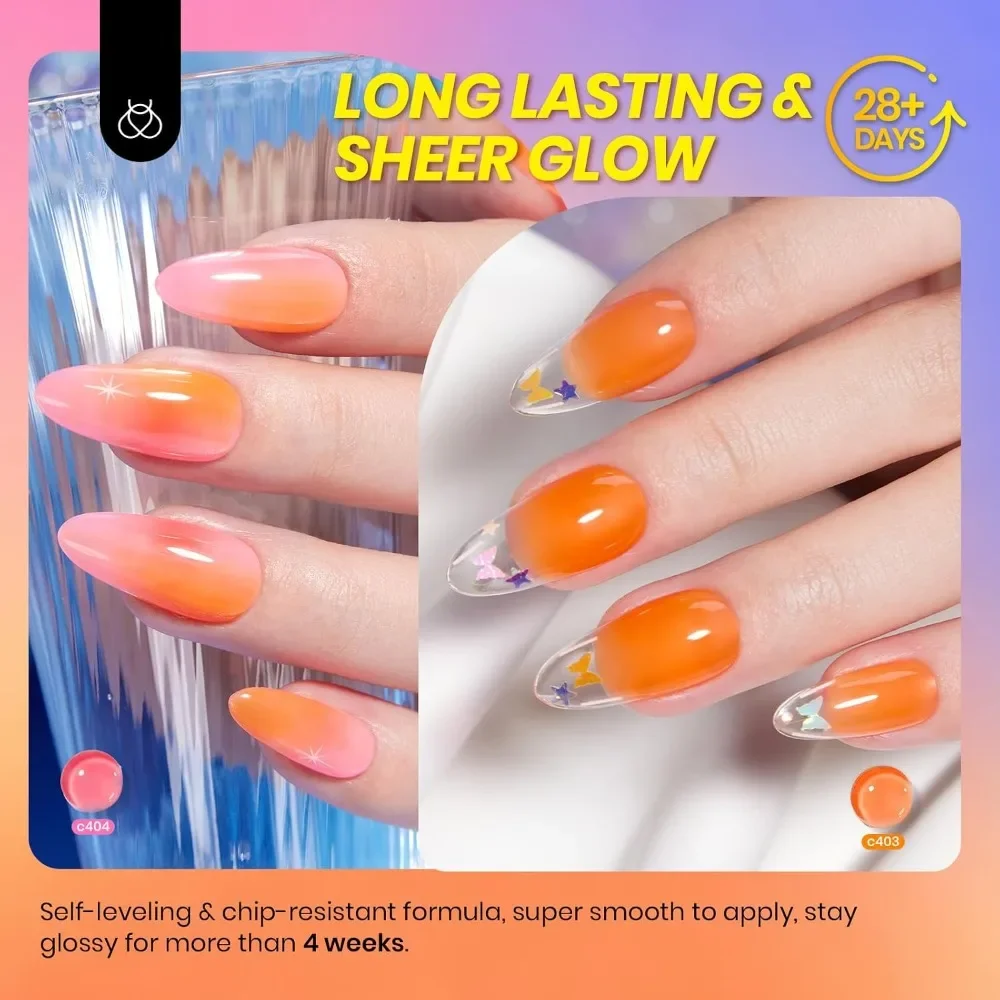 Neon Gel Nail Polish Set of 6  - đánh giá và giá Nail Art Orange