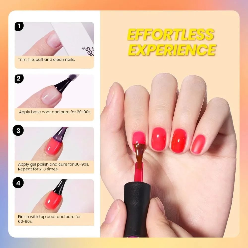 Neon Gel Nail Polish Set of 6  - đánh giá và giá Nail Art Orange