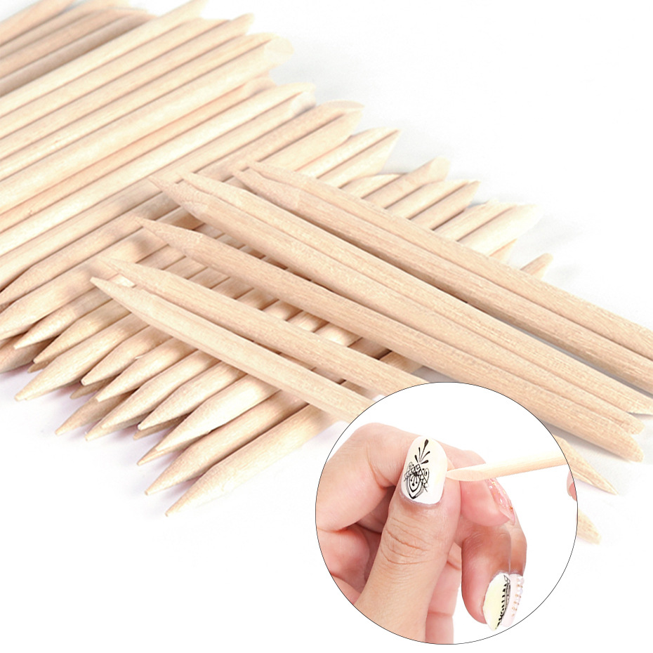 100pcs Wooden Cuticle Pusher R - đánh giá và giá Nail Art Orange