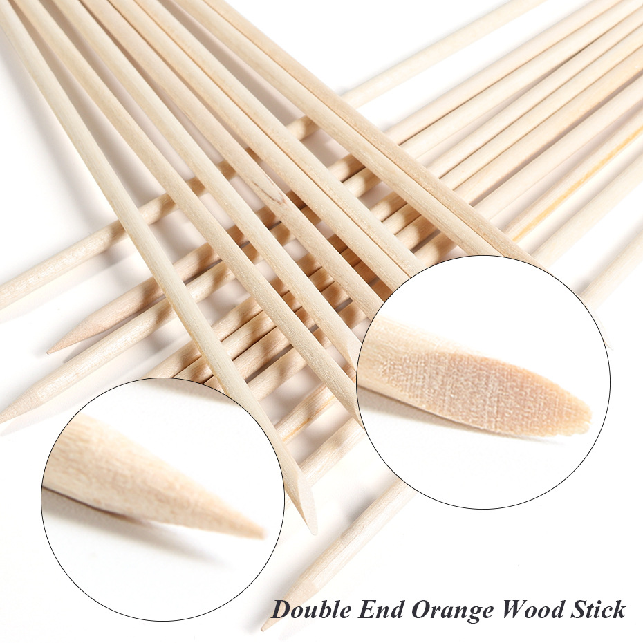 100pcs Wooden Cuticle Pusher R - đánh giá và giá Nail Art Orange