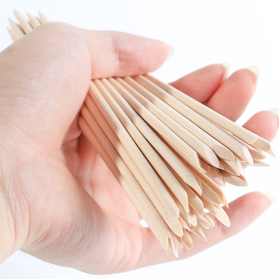 100pcs Wooden Cuticle Pusher R - đánh giá và giá Nail Art Orange
