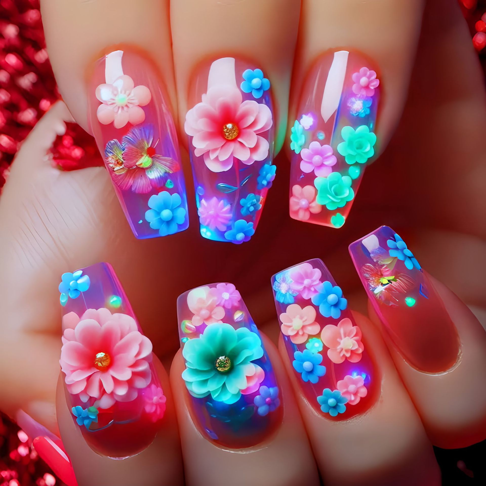 Short Medium long fake nails f - đánh giá và giá Nail Art Wedding