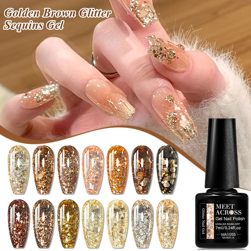 7ml Golden Brown Glitter Sequi - đánh giá và giá Nail Art Orange