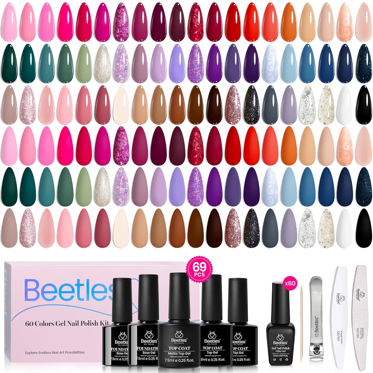 Beetles Gel Nail Polish Set -  - đánh giá và giá Nail Art Orange