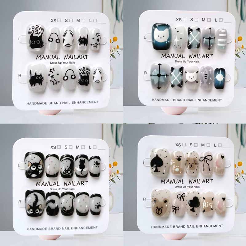 10Pcs Cute Cartoon Black Cat B - đánh giá và giá Nail Art Eye Cat