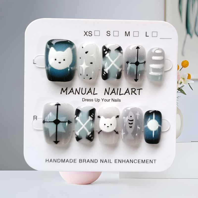 10Pcs Cute Cartoon Black Cat B - đánh giá và giá Nail Art Eye Cat