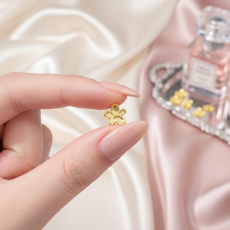 20/30pcs 3D Alloy Flower Nail  - đánh giá và giá Nail Art Lilac