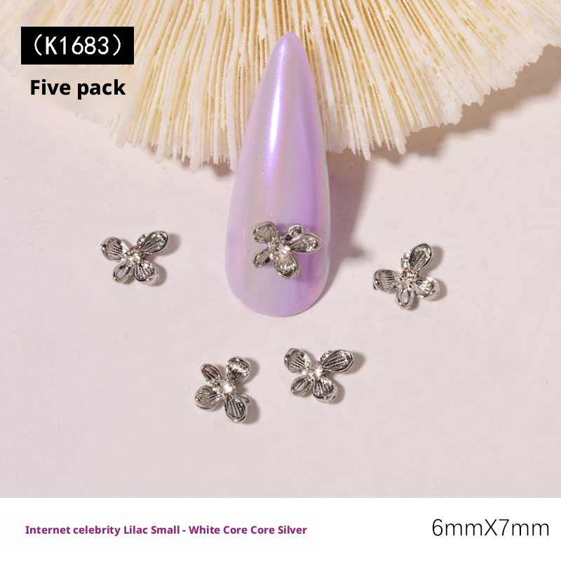 10Pcs Y2K Lilac Flower 3D Nail - đánh giá và giá Nail Art Lilac