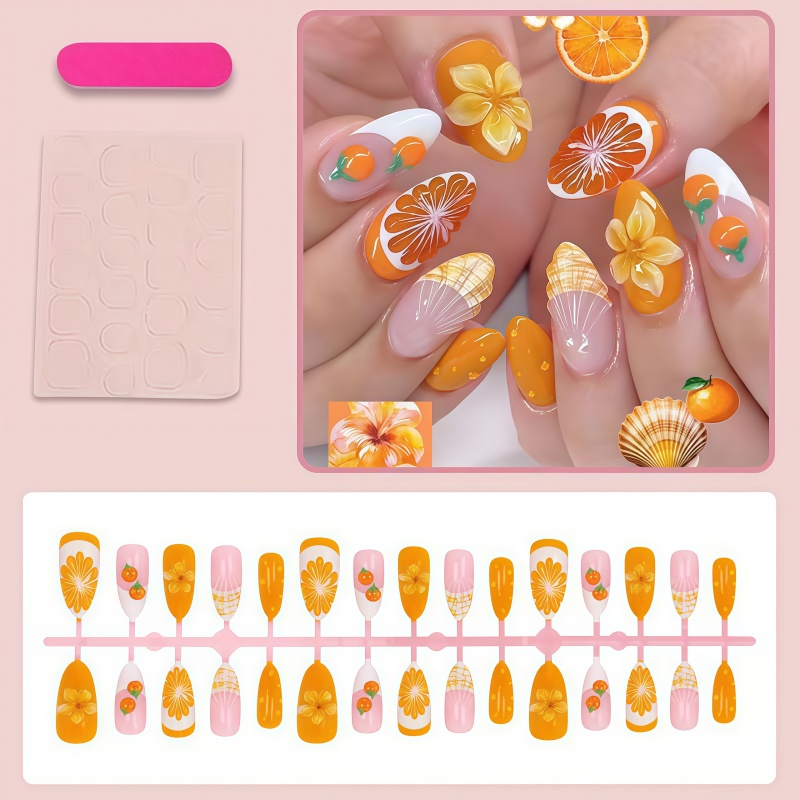 2026New 30pcs 3D Fruit Orange  - đánh giá và giá Nail Art Orange