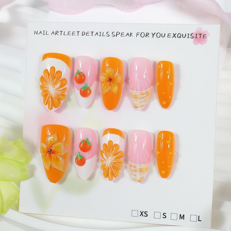 2026New 30pcs 3D Fruit Orange  - đánh giá và giá Nail Art Orange