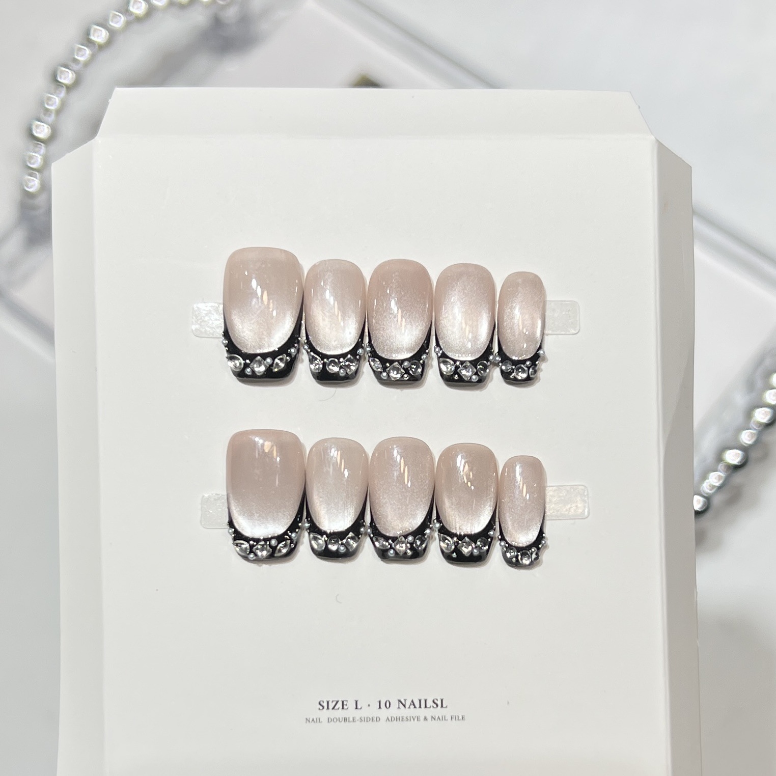10pcs Black Cat Eyes Press on  - đánh giá và giá Nail Art Eye Cat