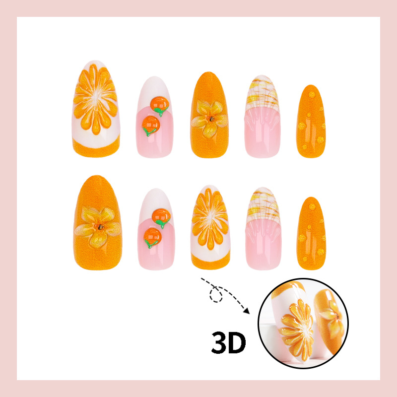 24PCS Orange Citrus Press on N - đánh giá và giá Nail Art Orange