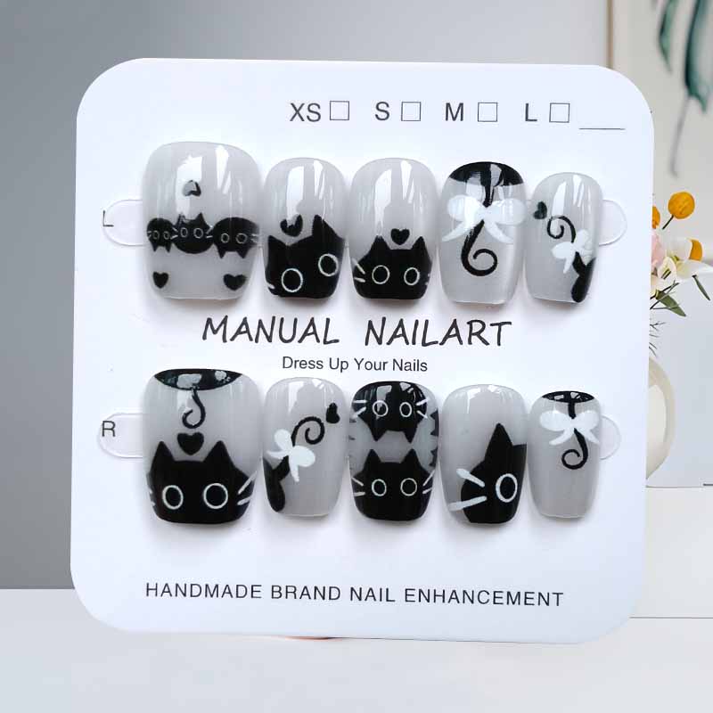 10Pcs Cute Cartoon Black Cat a - đánh giá và giá Nail Art Eye Cat