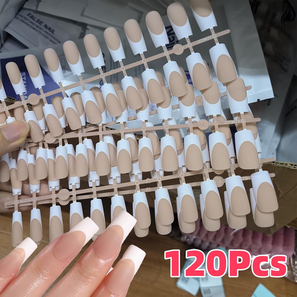 120Pcs Nude French Fake Nails  - đánh giá và giá Nail Art Wedding