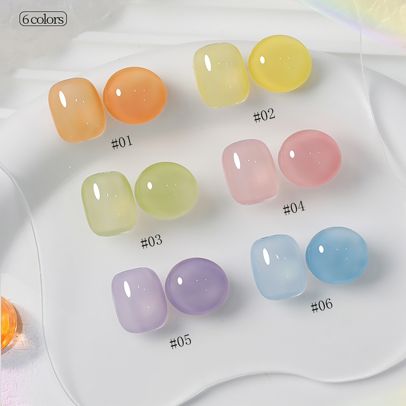 1-6pcs PSK New Macaron Candy O - đánh giá và giá Nail Art Orange
