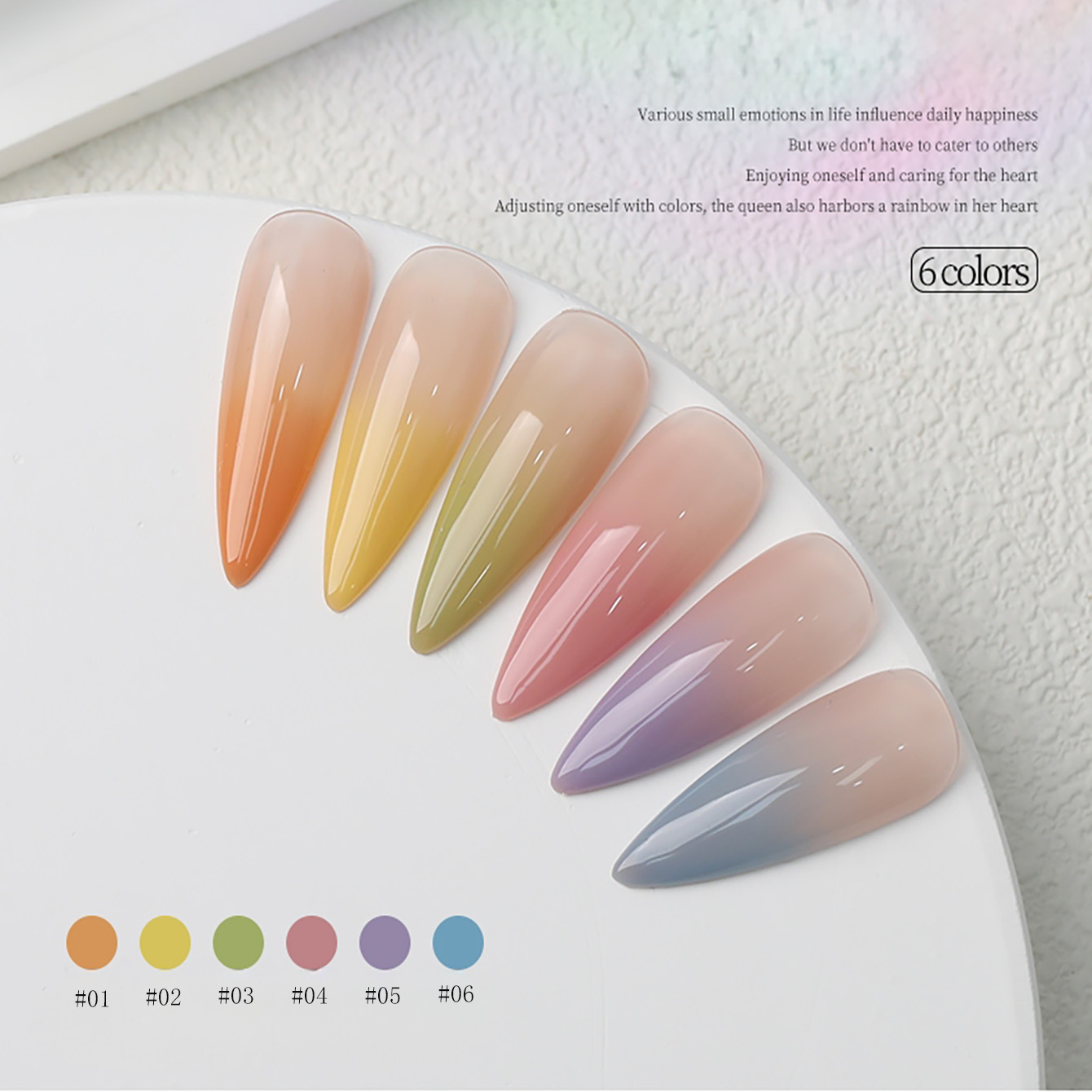 1-6pcs PSK New Macaron Candy O - đánh giá và giá Nail Art Orange