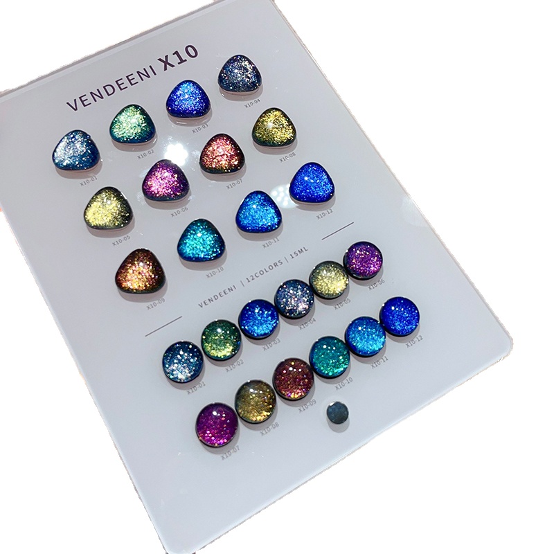 VENDEENI 18 Colors 12 Color Gl - đánh giá và giá Nail Art Eye Cat
